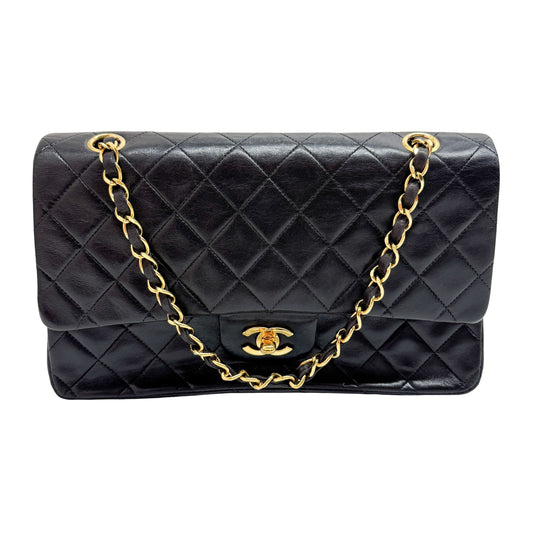 Classic Flap Black Lambskin Leather Shoulder Bag