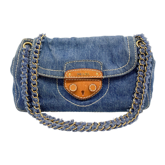 Vintage Blue Denim Shoulder Bag