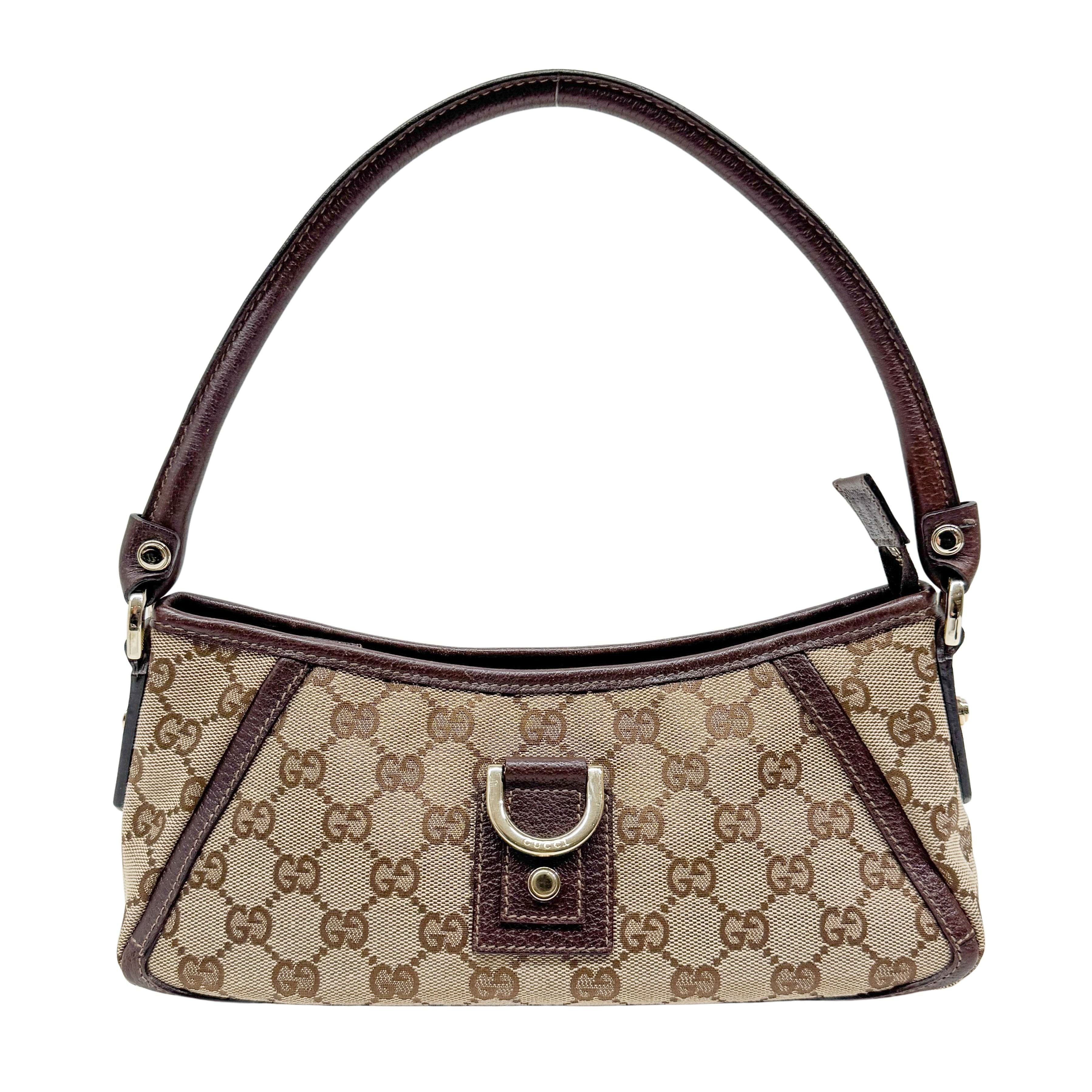 Abbey D-Ring Brown Canvas Shoulder Bag