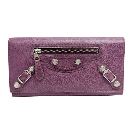 Continental Purple Calfskin Leather Wallet/Shoulder Bag