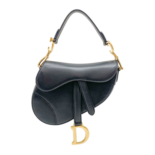 Black Leather Saddle Bag