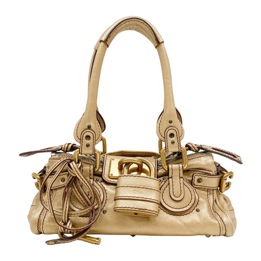 Paddington Mini Gold Leather Shoulder Bag