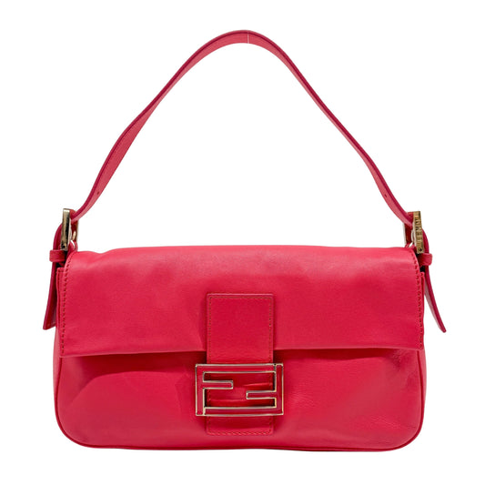 Baguette Pink Leather Shoulder Bag
