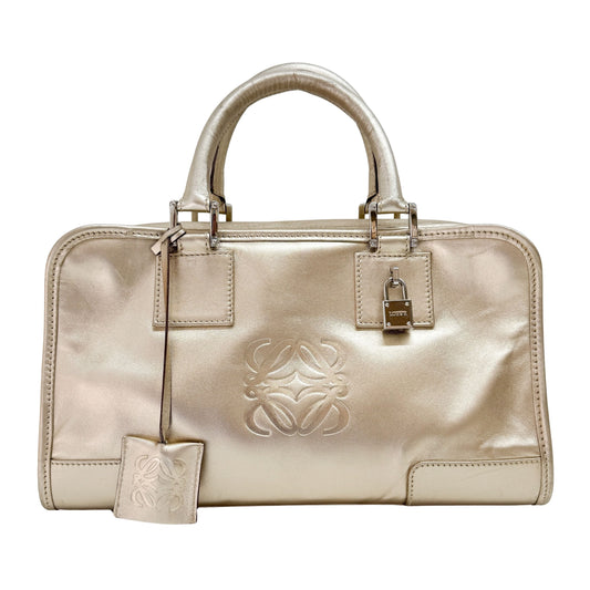 Anagram Gold Leather Hand Bag