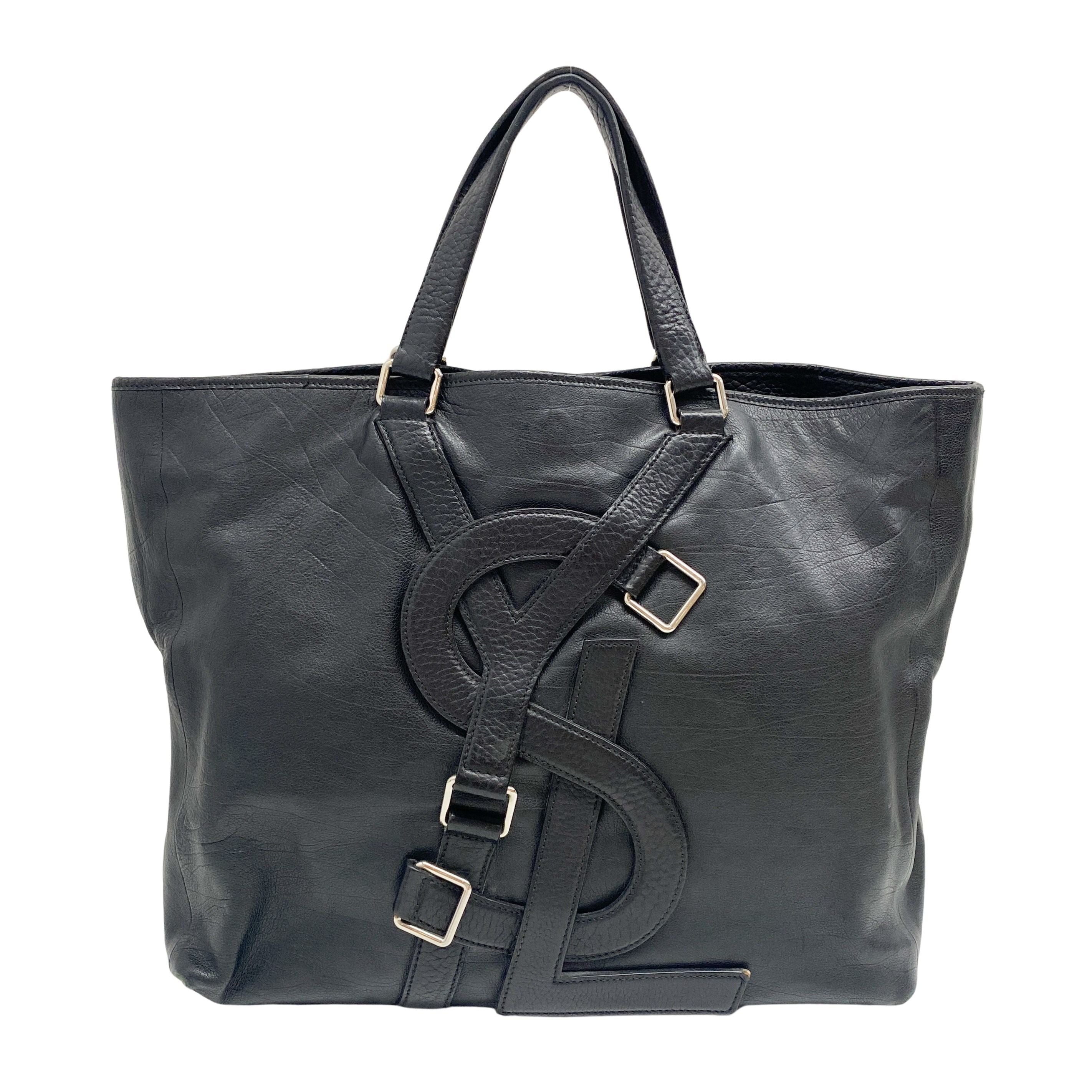 Black Leather Tote Bag