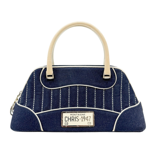 CHRISTIAN DIOR DENIM MONTAIGNE CADILLAC 1947 HANDLE BAG