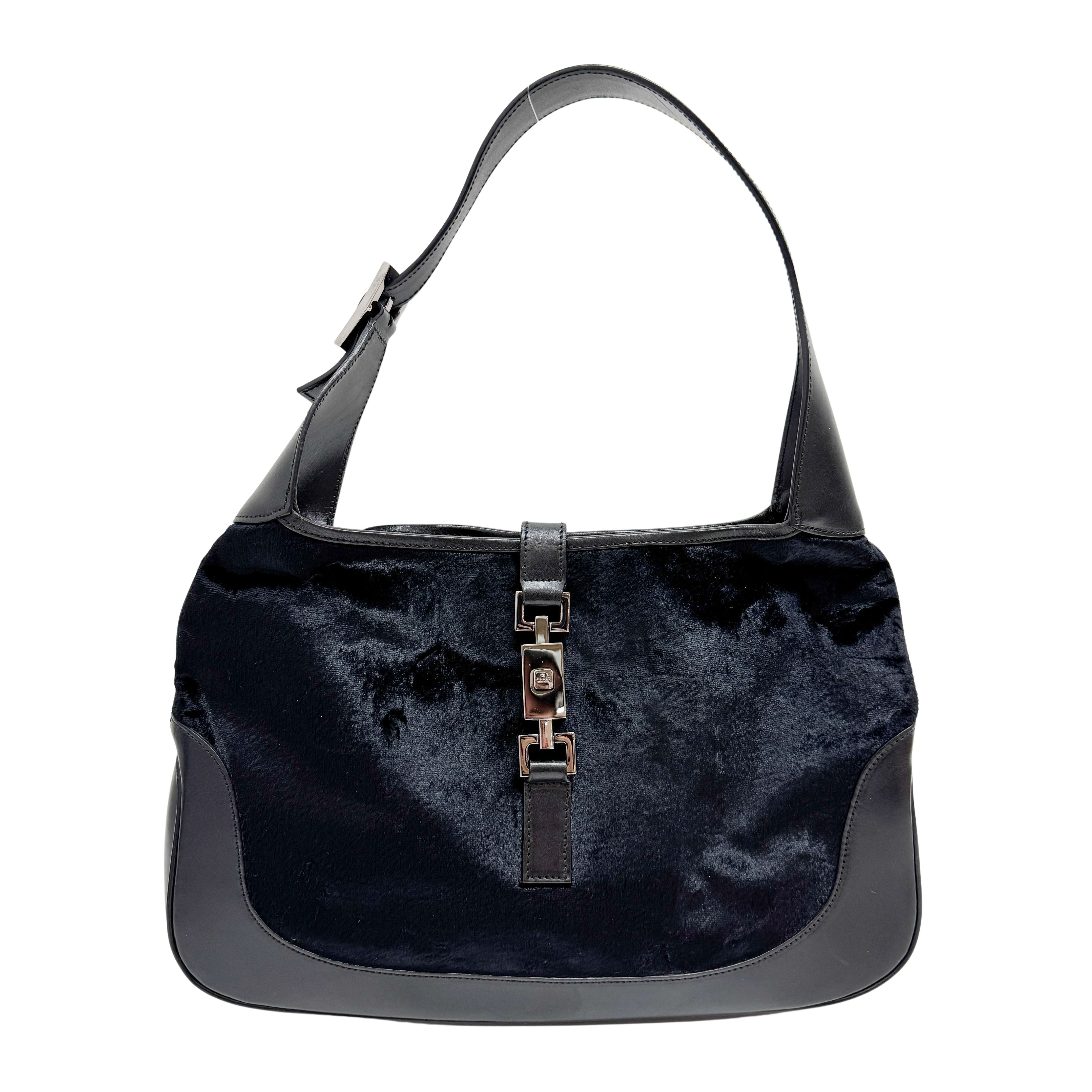 Jackie Black Velvet Shoulder Bag