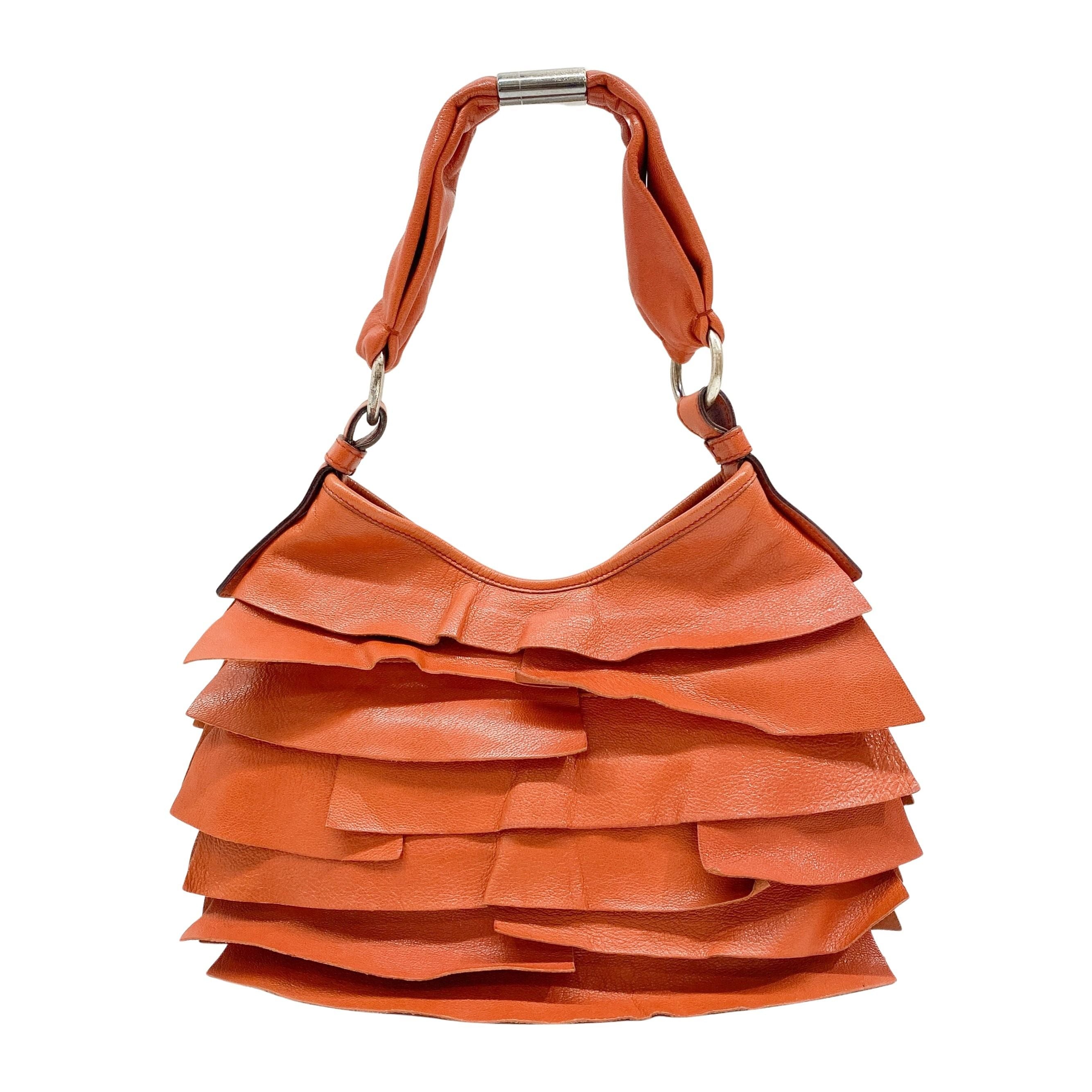 Saint Tropez Orange Leather Shoulder Bag