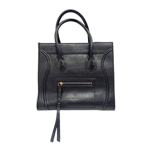 Luggage Phantom Black Crocodile Embossed Hand Bag