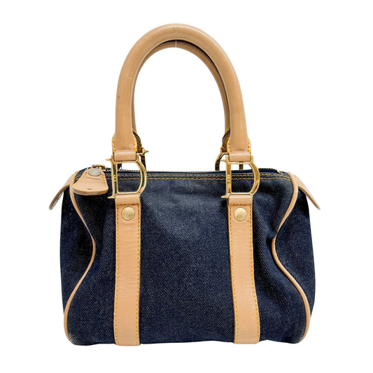 Mini Boston Blue Denim Hand Bag
