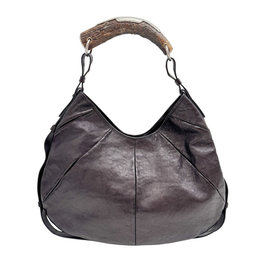 Mombasa Black Leather Shoulder Bag