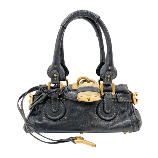 Mini Paddington Black Leather Shoulder Bag