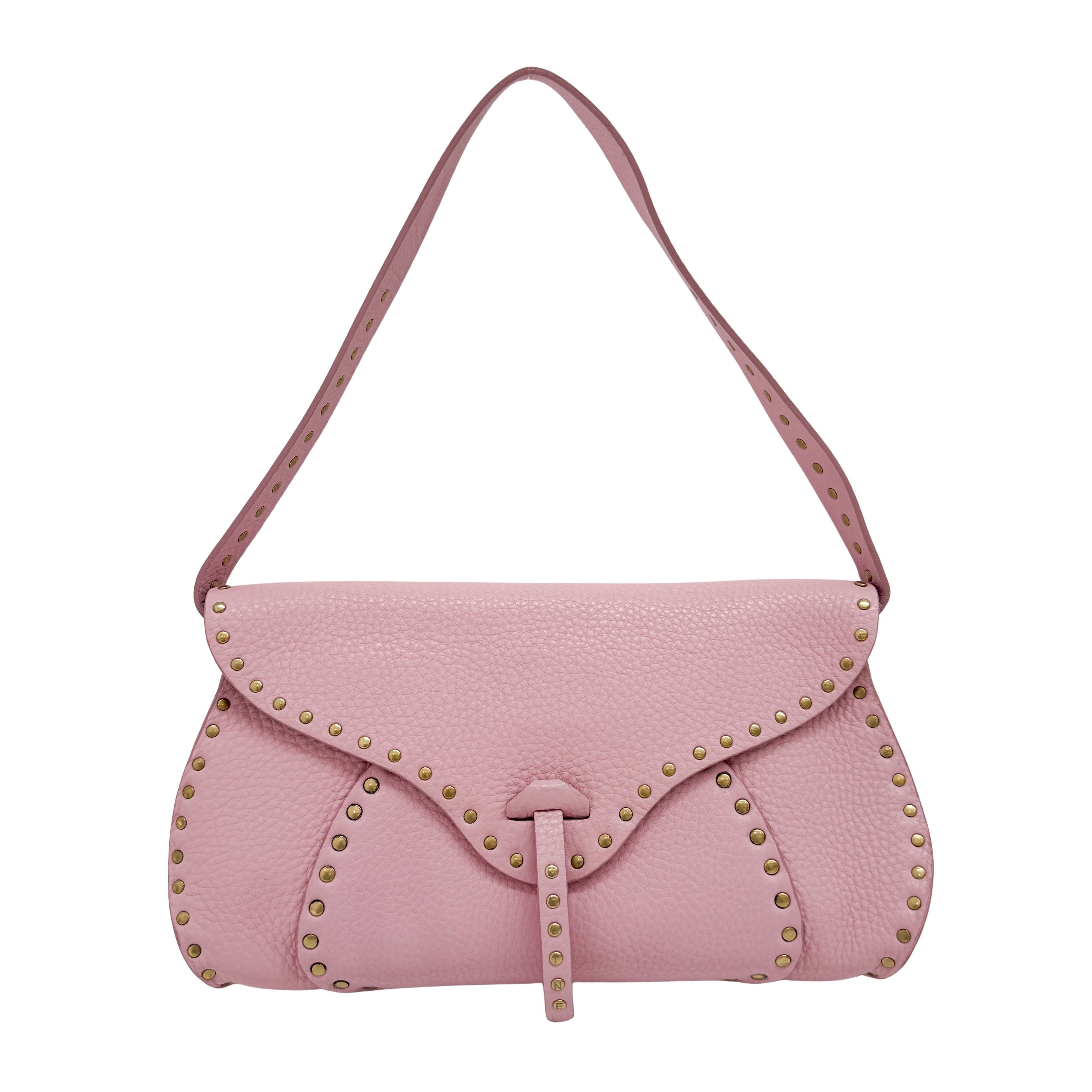 Pink Leather Shoulder Bag