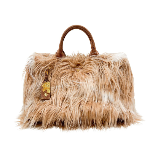 Kidassia Brown Eco Faux Fur Tote Bag