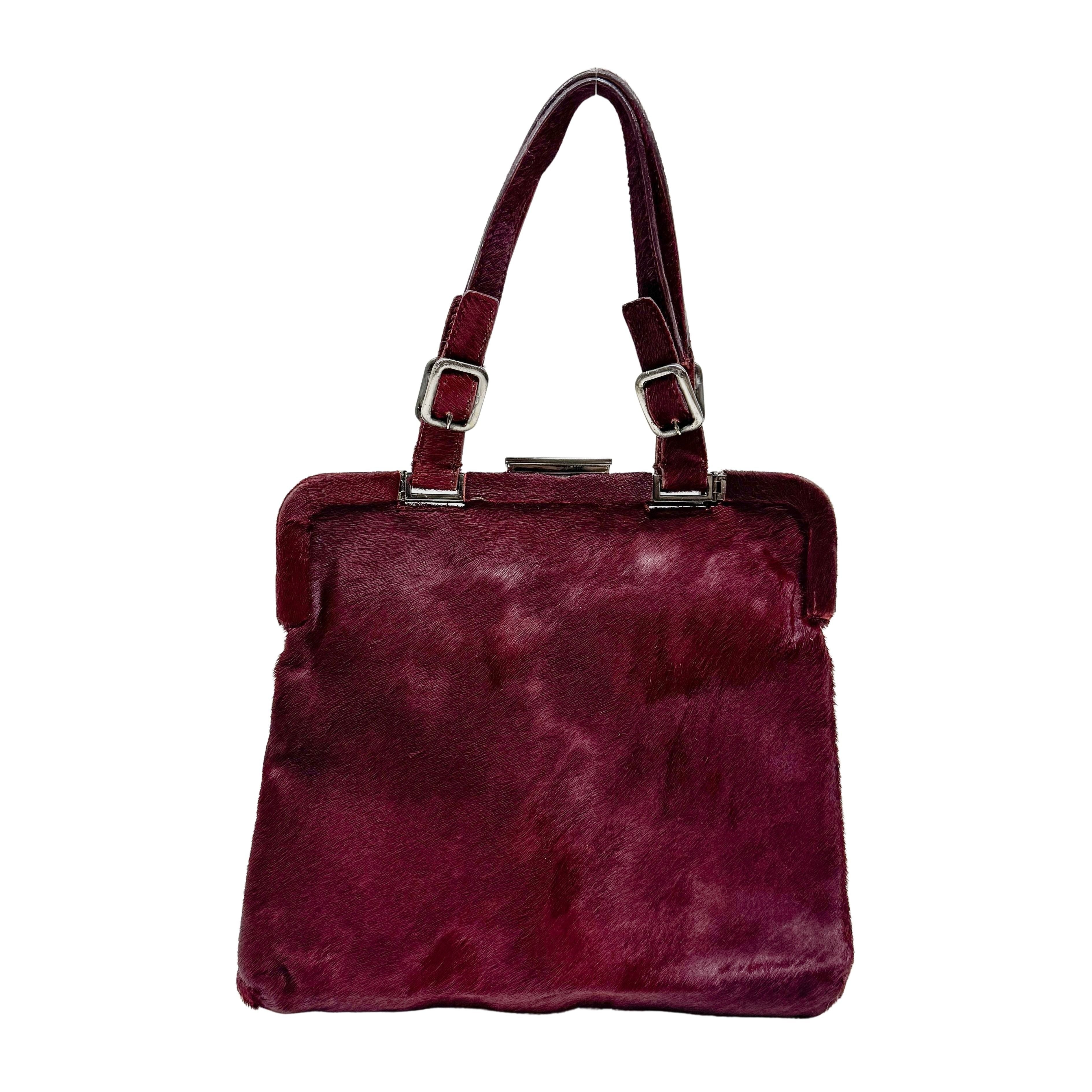 Red Pony Hair Hand Bag