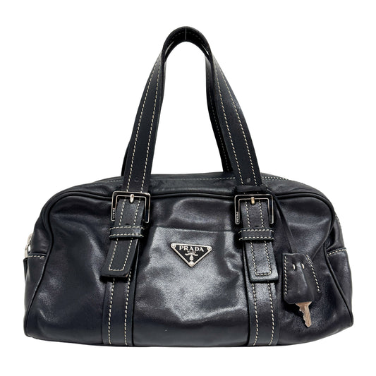 Nappa Hydra Black Leather Hand Bag