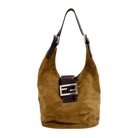 Vintage Brown Suede Shoulder Bag
