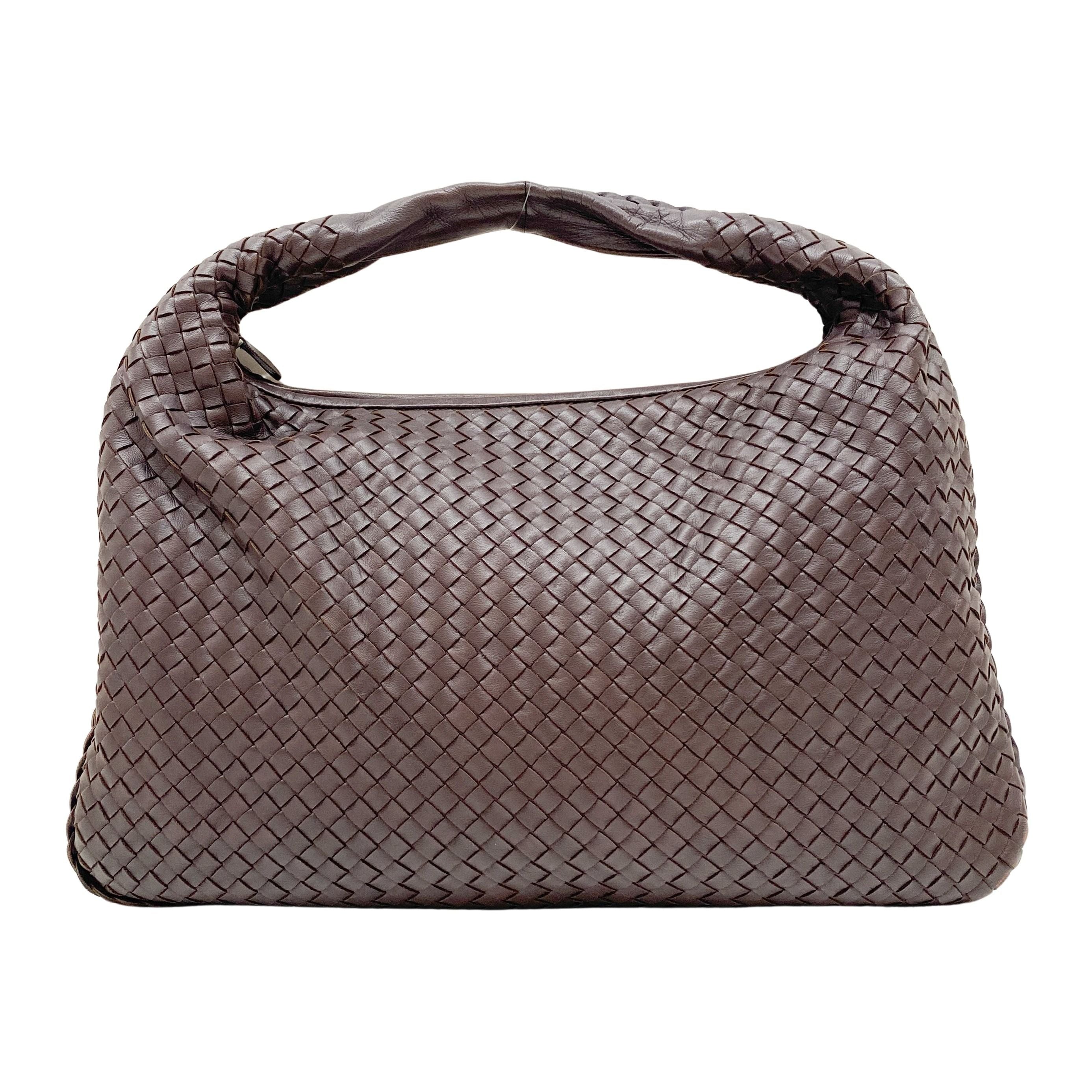 Intrecciato Brown Leather Hobo Bag