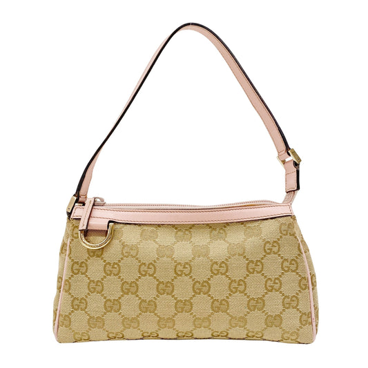 GG Beige Canvas Shoulder Bag