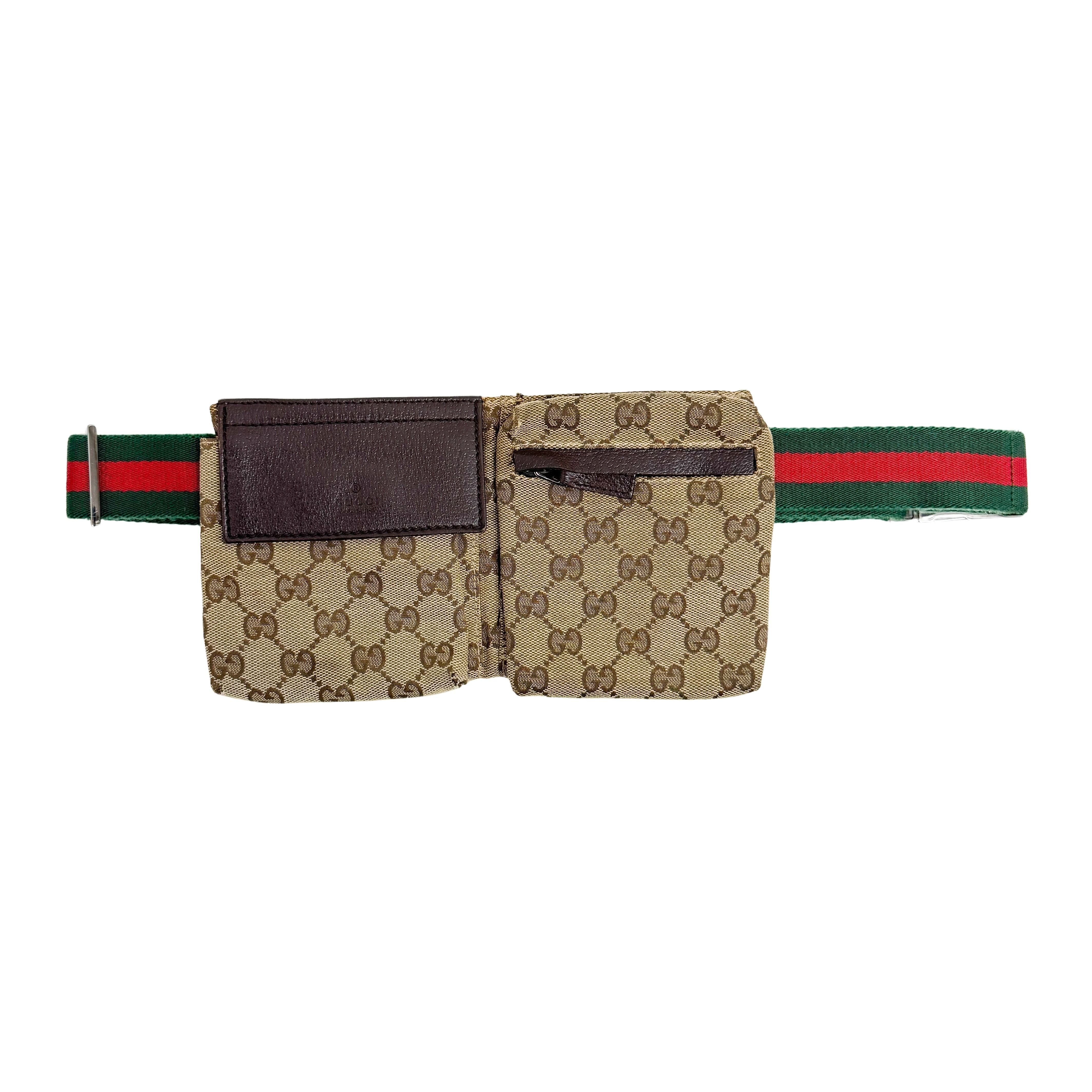 GG Brown Canvas Waist Bag