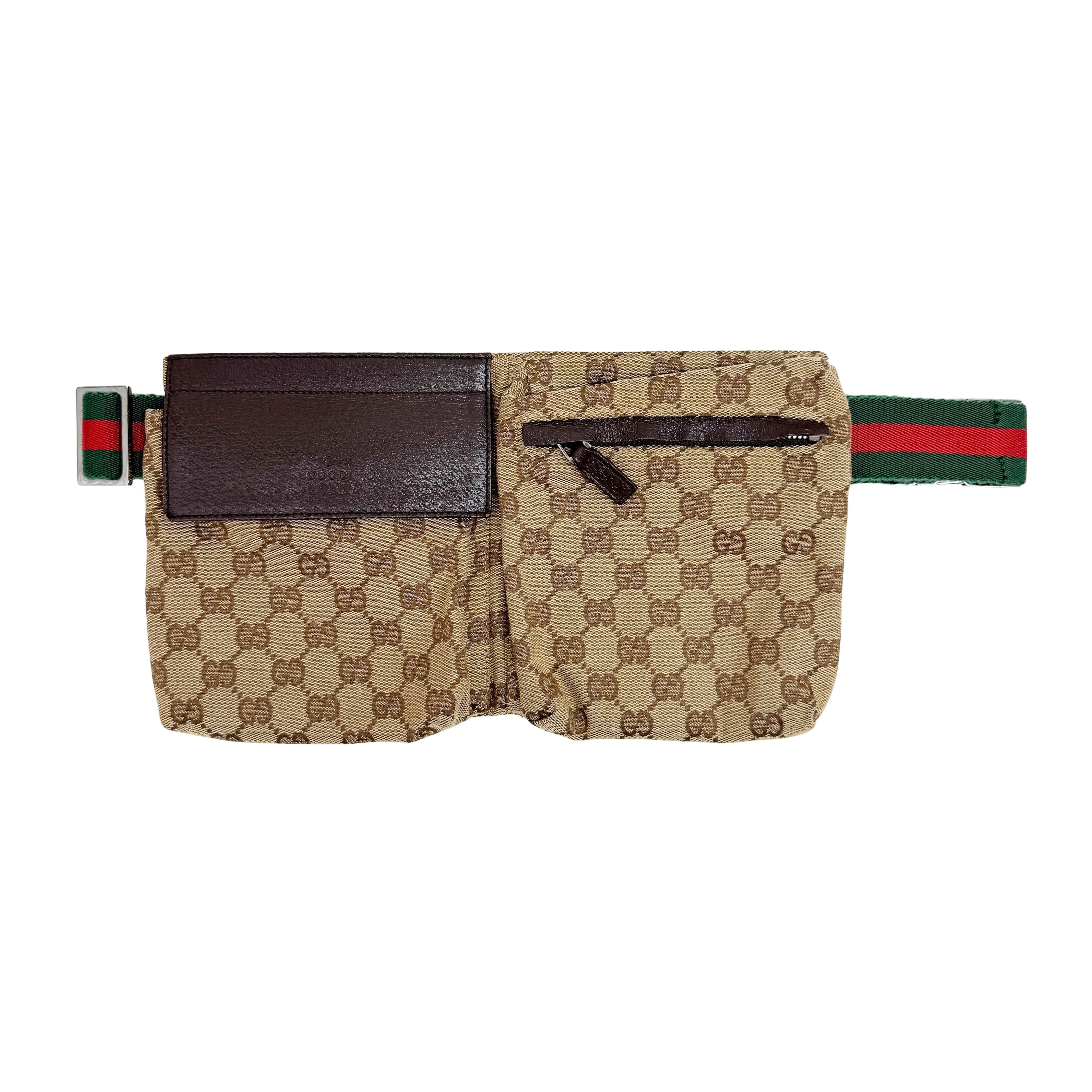 Brown GG Canvas Adjustable Fanny Pack