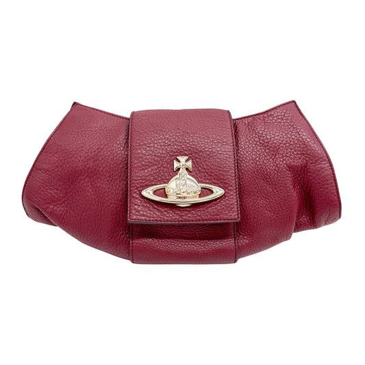 Vintage Red Leather Shoulder Bag