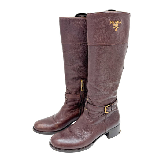 Size 40 EU Brown Leather Long Boots