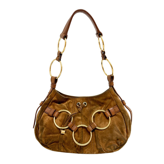 Vintage Brown Suede Shoulder Bag