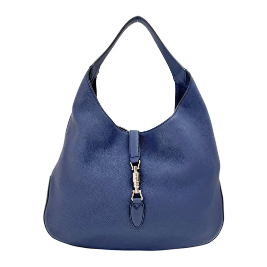 Jackie Blue Leather Shoulder Bag
