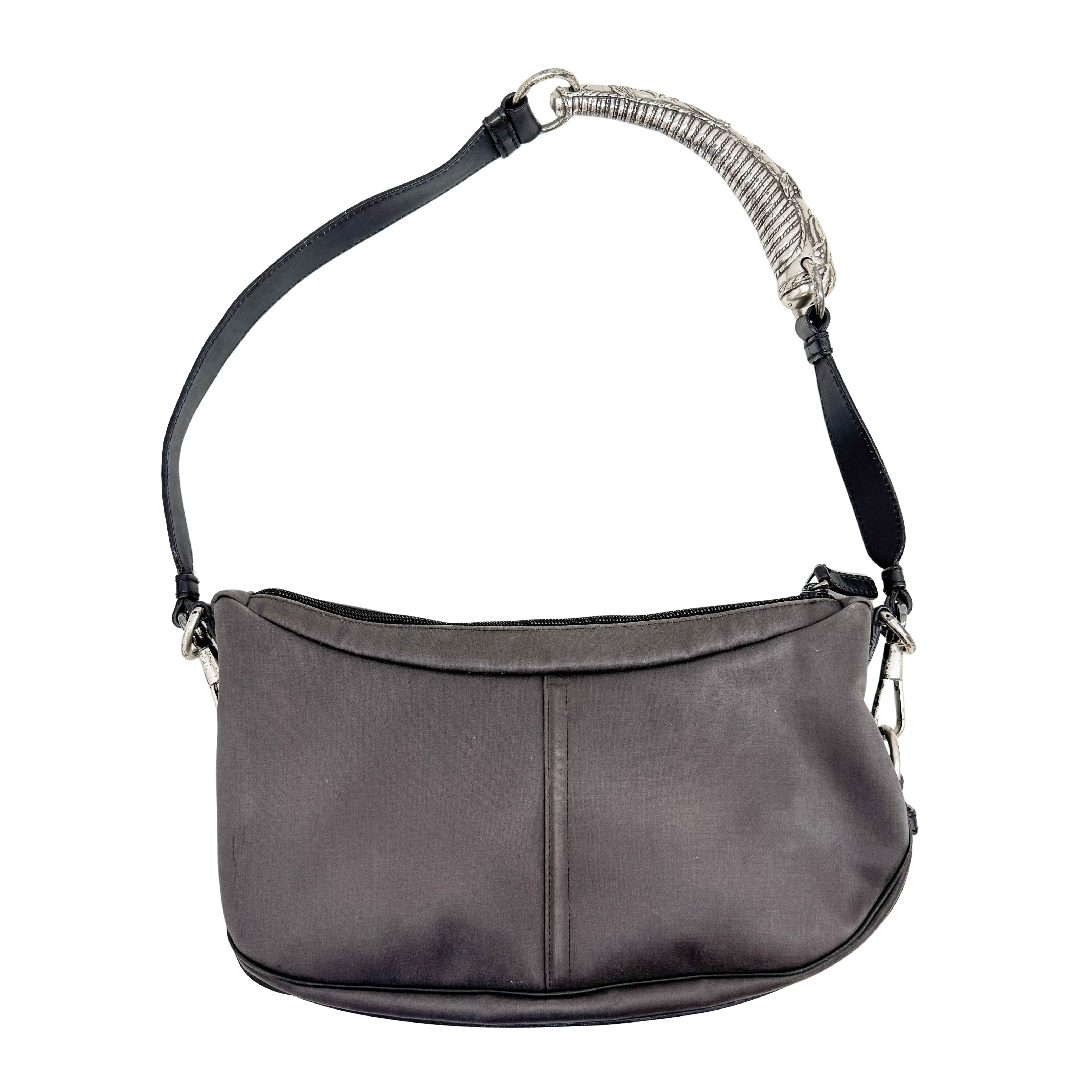 Mombasa Silver Cotton Shoulder Bag