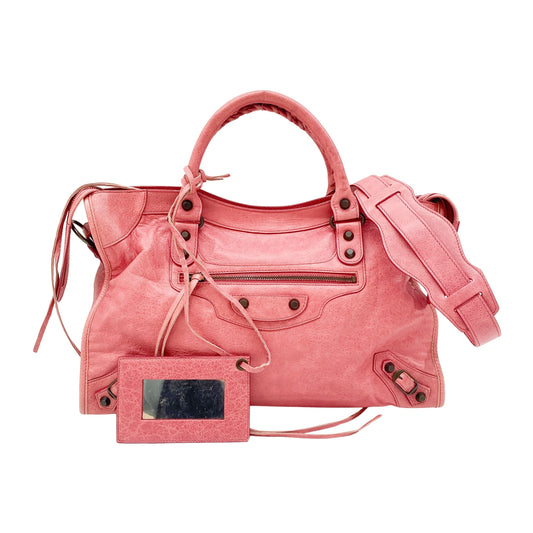 The City Pink Leather Two Way Bag