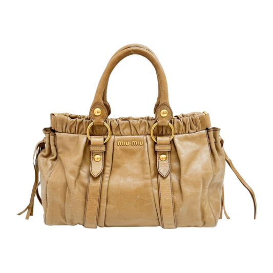 Vitello Brown Calfskin Leather Two Way Bag