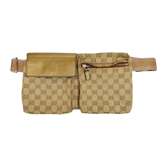 Brown GG Canvas Adjustable Fanny Pack