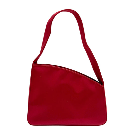 Vintage Red Triangle Satin Shoulder Bag