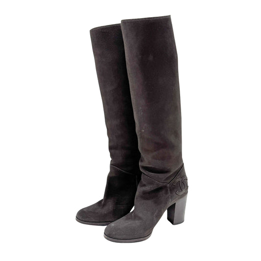 Size 37 EU Grey Suede Long Boots