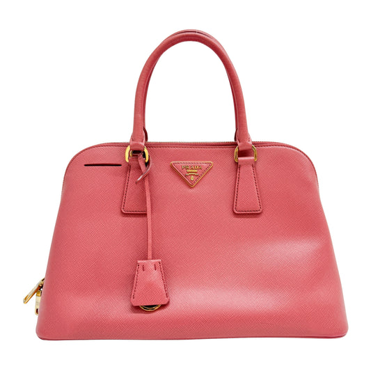 Saffiano Lux Pink Leather Two Way Bag