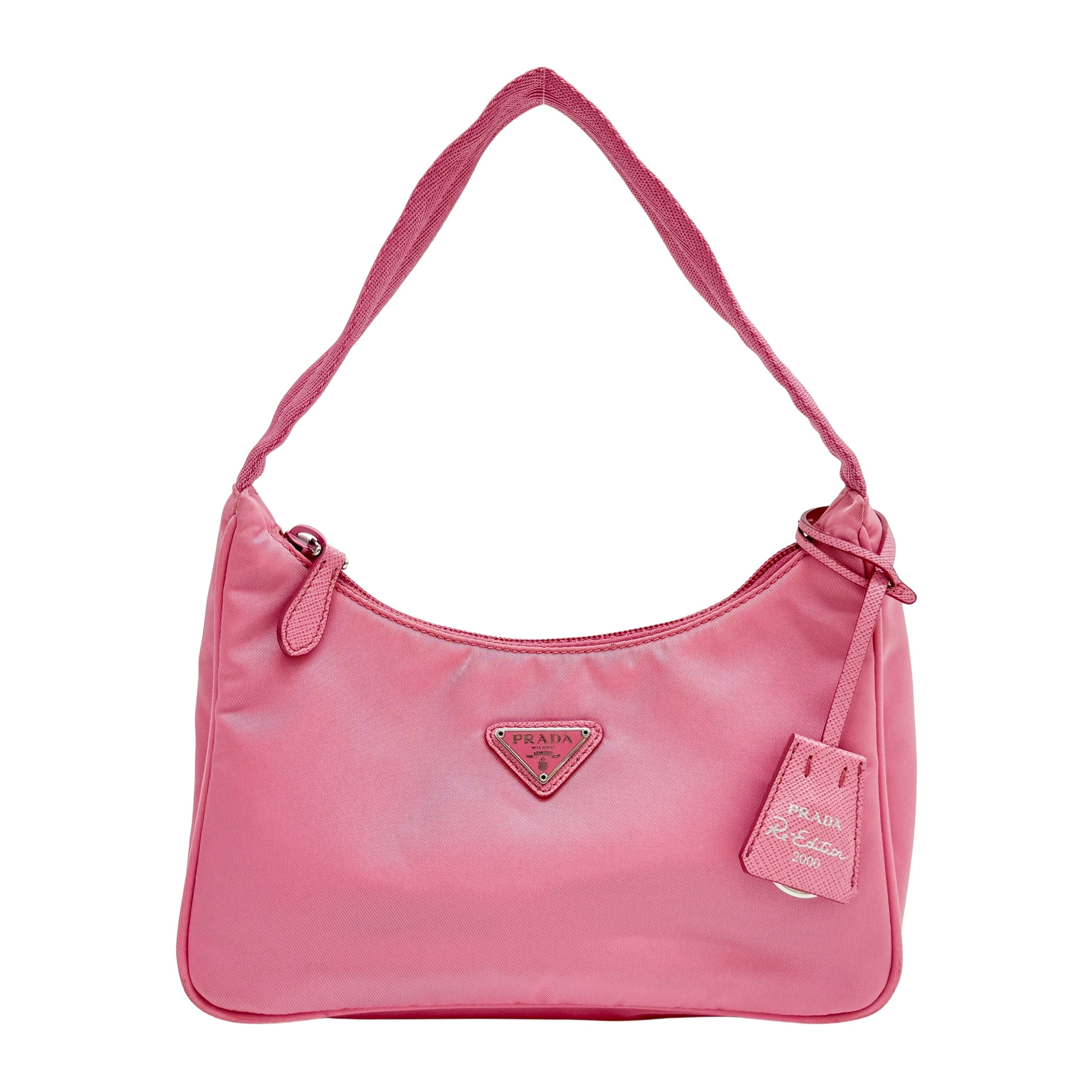 Tessuto Pink Nylon Handle Bag