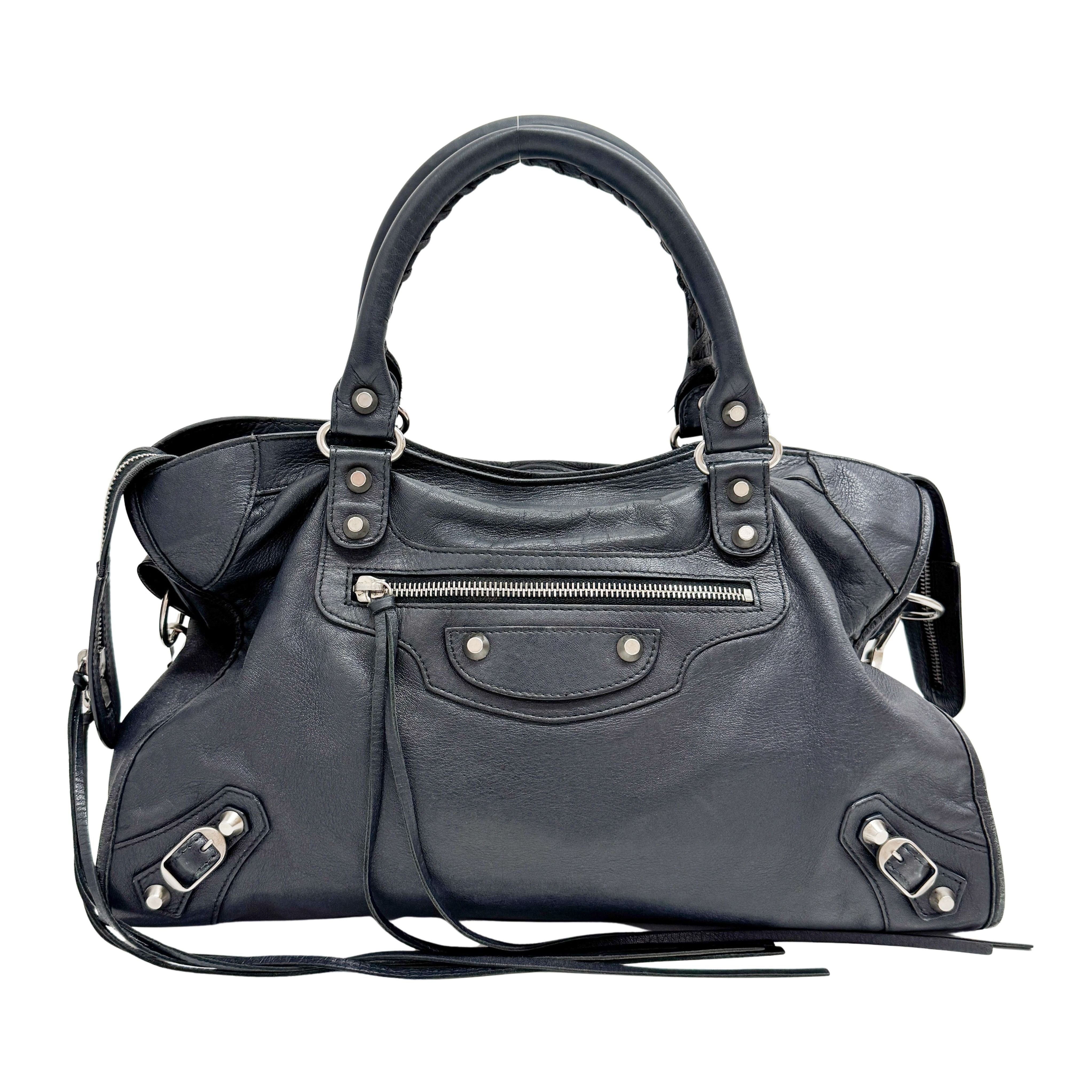 The City Black Leather Bag