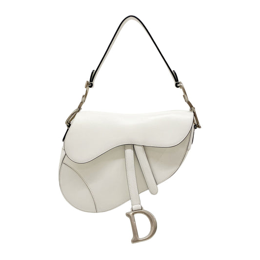 Saddle White Leather Bag