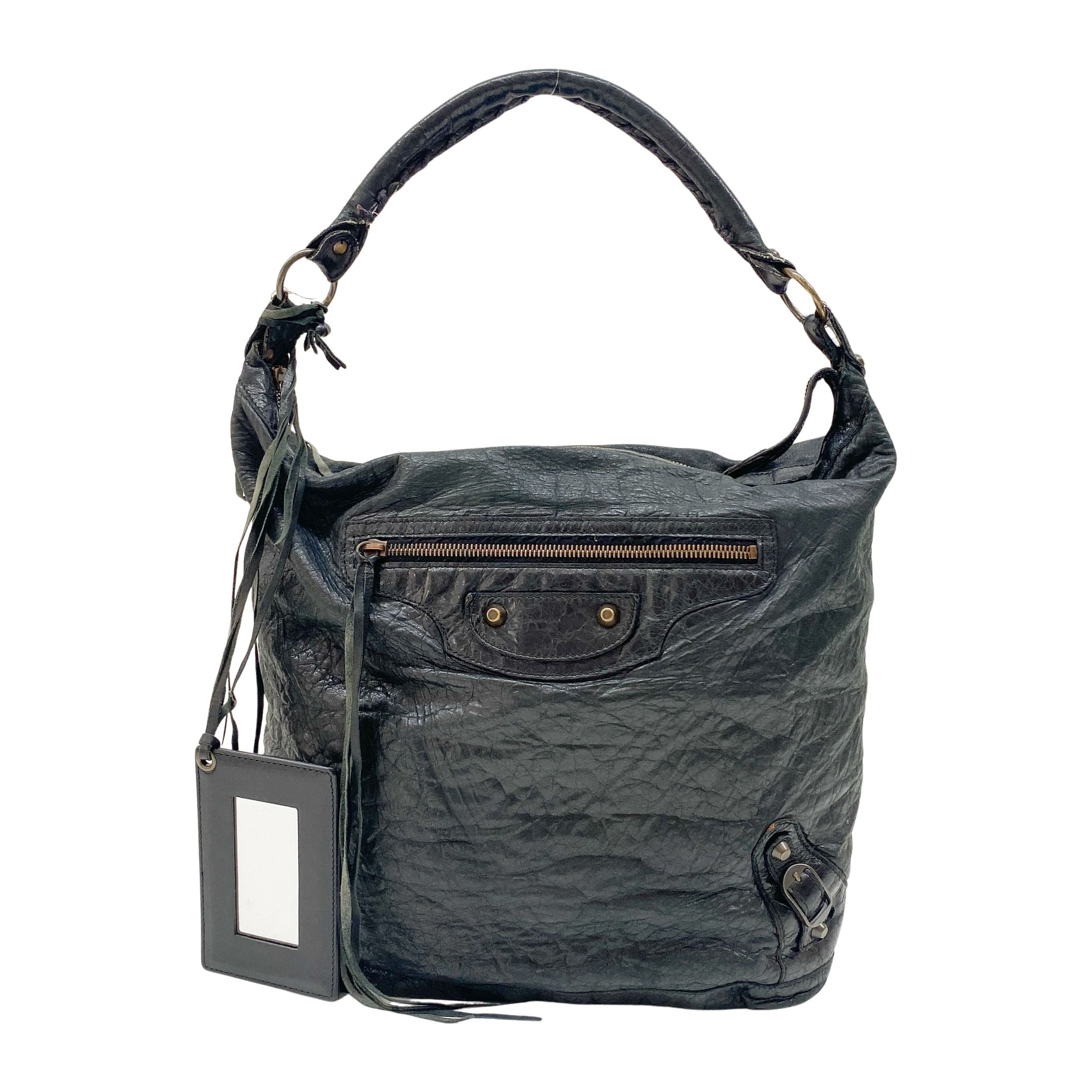 The Day Black Calfskin Leather Shoulder Bag