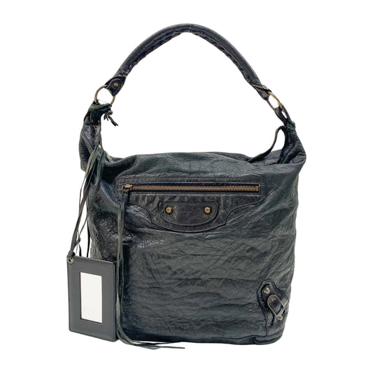 The Day Black Calfskin Leather Shoulder Bag