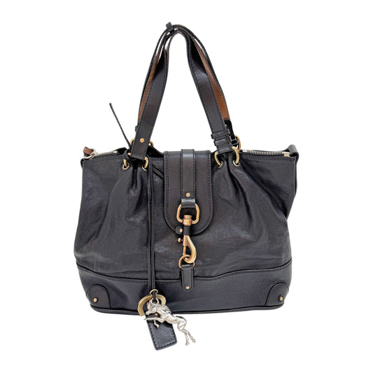 Kerala Black Leather Two Way Bag