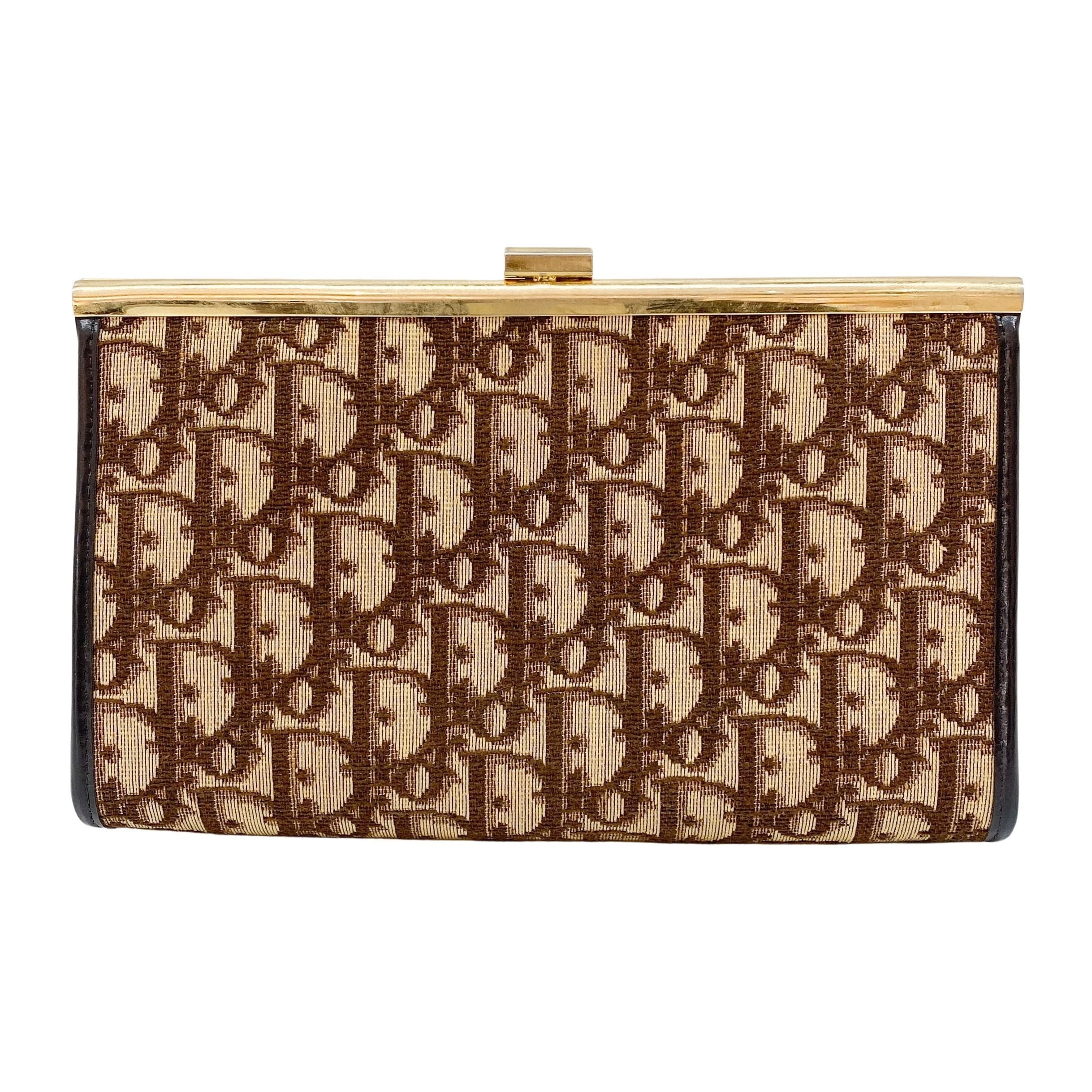 Trotter Canvas Brown Clutch Bag