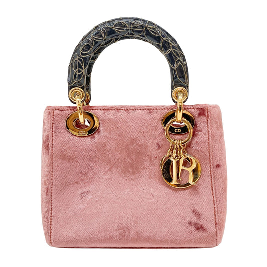 Vintage Pink Velvet Mini Hand Bag