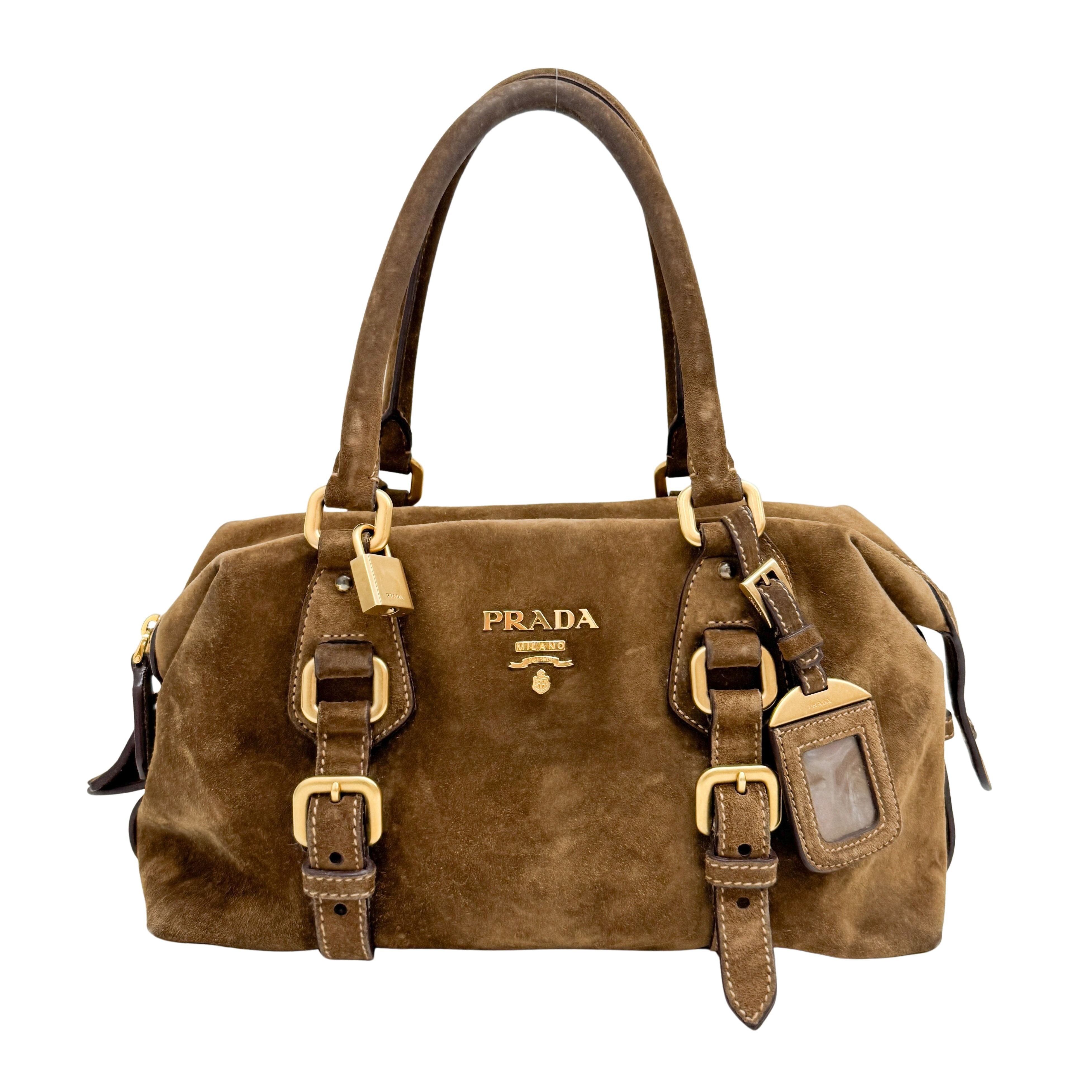 Vintage Brown Suede Hand Bag