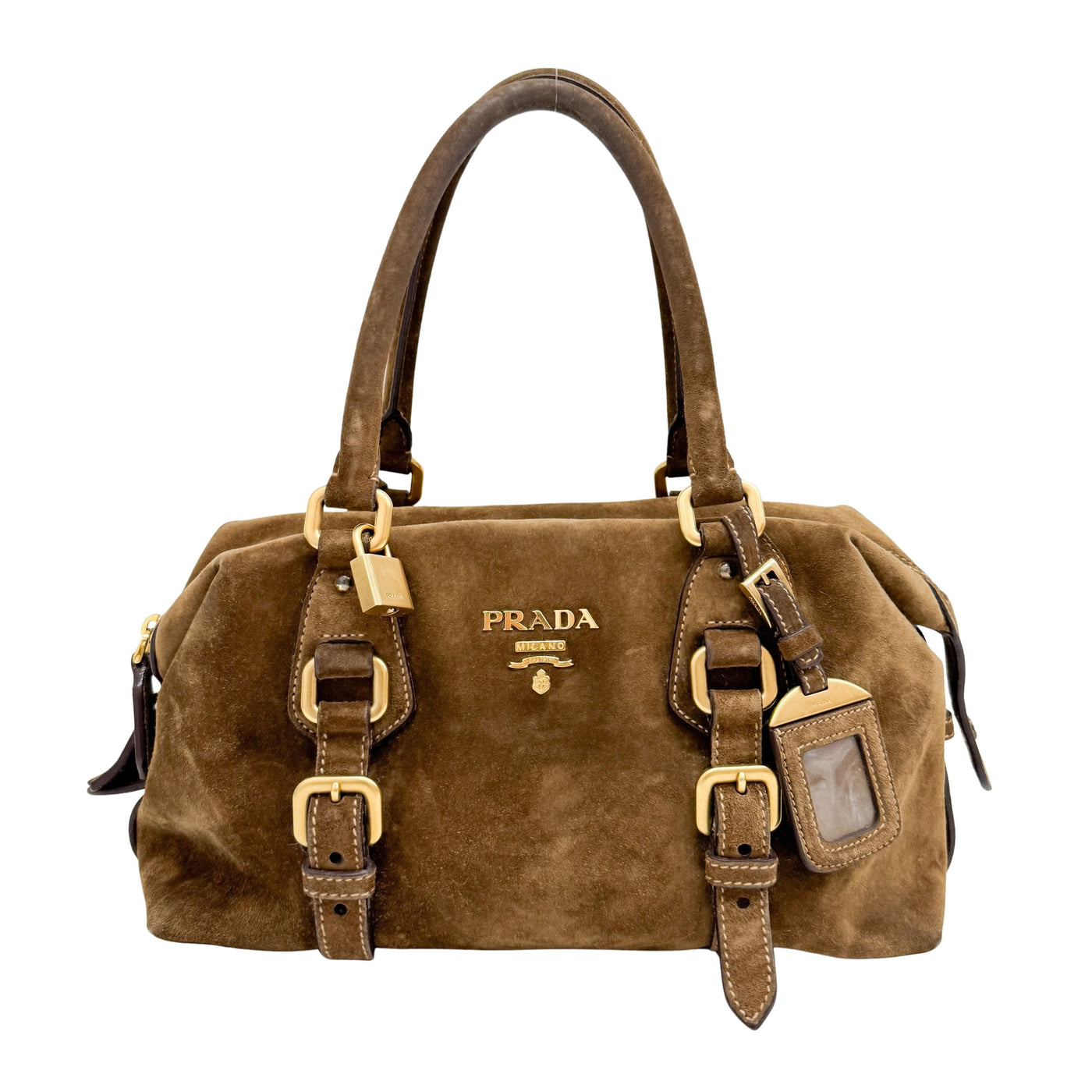 Vintage Brown Suede Hand Bag