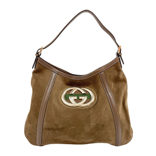 Brown Suede Shoulder Bag