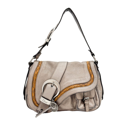 Gaucho Bronz Metallic Calfskin Leather Shoulder Bag