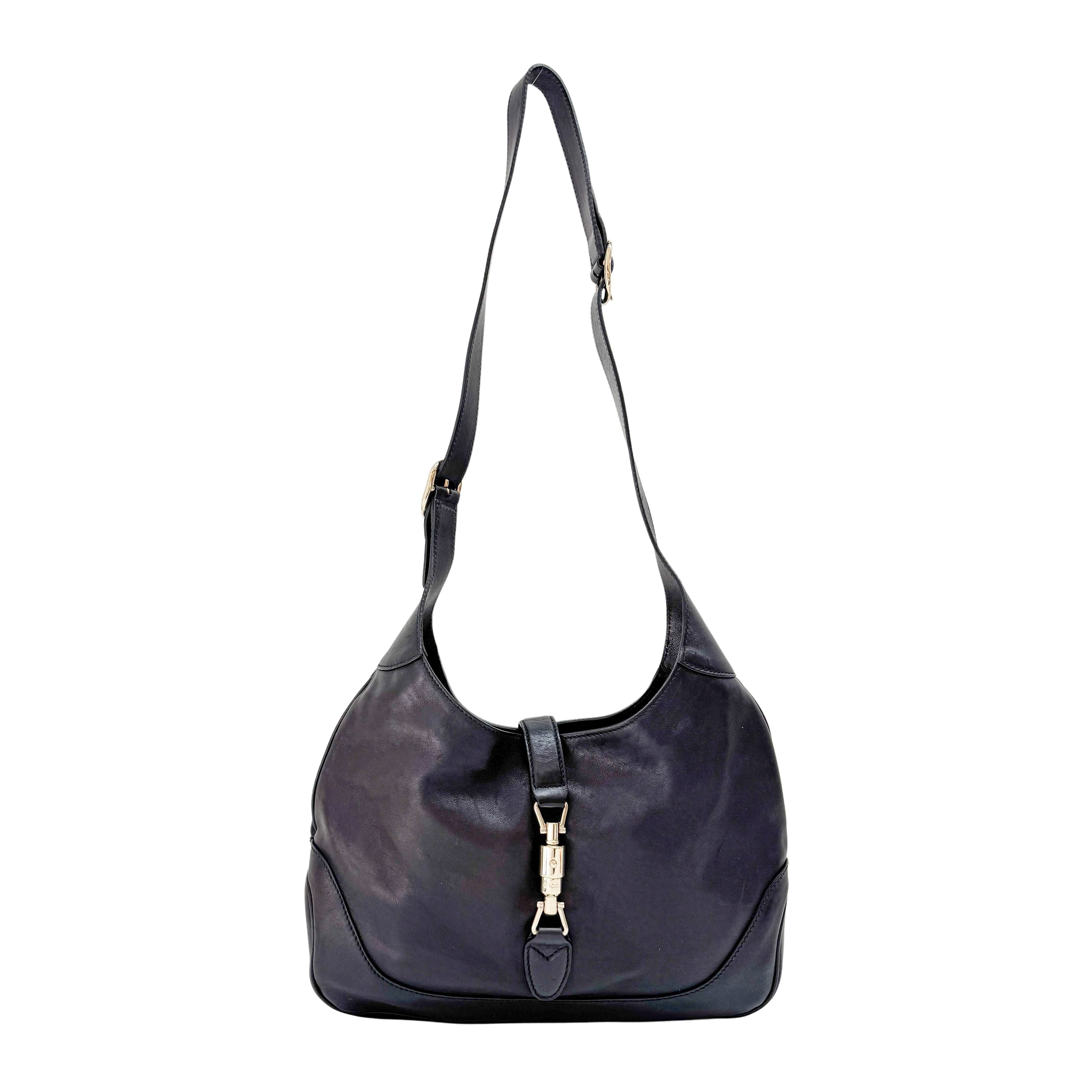 Jackie Black Leather Shoulder Bag