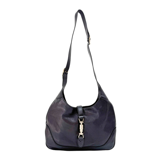 Jackie Black Leather Shoulder Bag